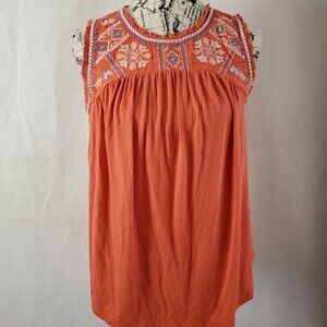 Haptic Sleeveless Tangerine Knit Top - Medium